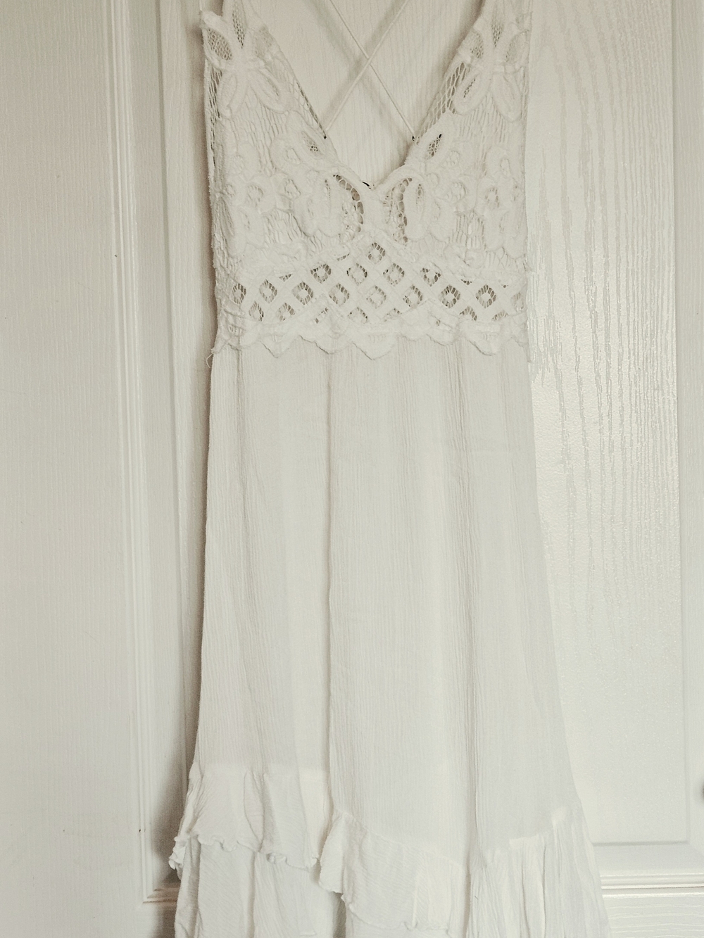 Free People Adella Slip Dress in White.